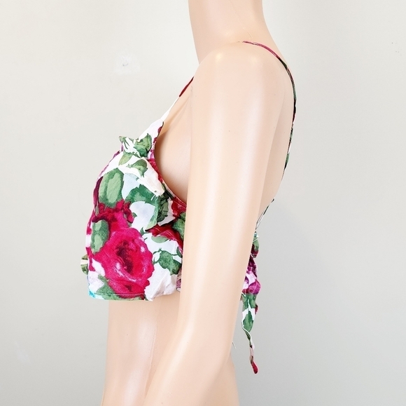 Cotton Candy floral print cropped top size M - Picture 3 of 7